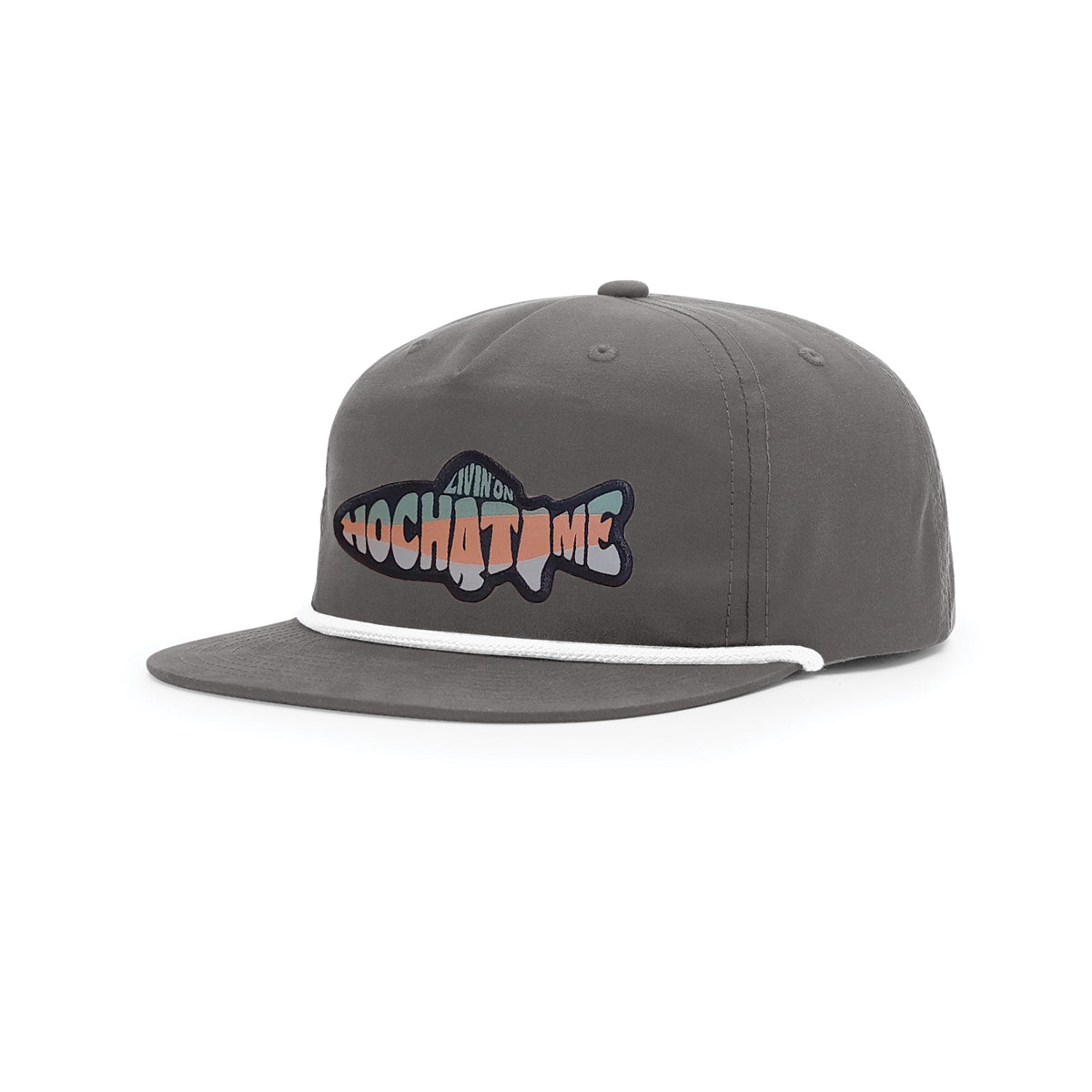 All About Trout Hat - Black Rainbow 6 Panel Hat