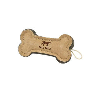 Tall Tails Natural Leather & Wool Bone Toy