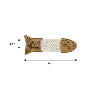 Natural Leather Trout Rope Tug Dog Toy