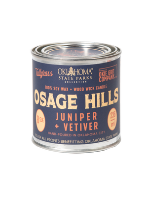 Osage Hills - 8 oz Soy Wax Candle: Oklahoma State Parks Collection