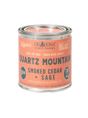 Quartz Mountain - 8 oz Soy Wax Candle: Oklahoma State Parks Collection